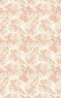 Store intérieur des oiseaux parmi les fleurs