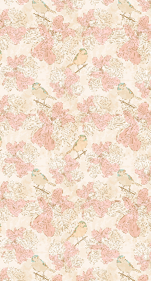 Store intérieur des oiseaux parmi les fleurs