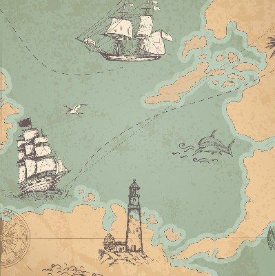 Store intérieur de la carte des océans