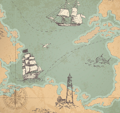 Store intérieur de la carte des océans