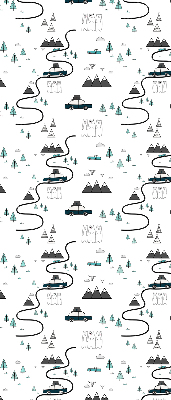 Store enrouleur motifs de sentiers forestiers et de montagnes