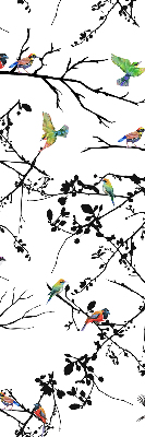 Store enrouleur avec motif d'oiseaux sur les branches