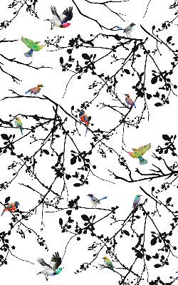 Store enrouleur avec motif d'oiseaux sur les branches