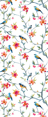 Store enrouleur avec motif d'oiseaux sur des brindilles