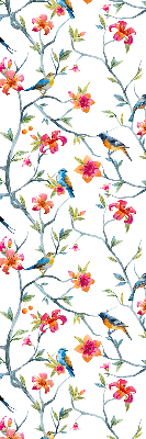 Store enrouleur avec motif d'oiseaux sur des brindilles