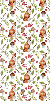 Store enrouleur avec renards, champignons et feuilles