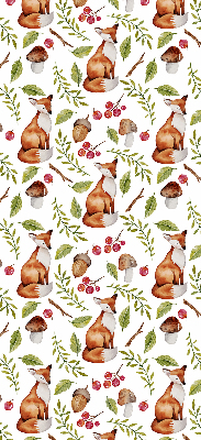 Store enrouleur avec renards, champignons et feuilles