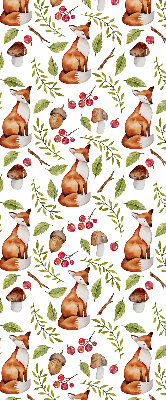 Store enrouleur avec renards, champignons et feuilles