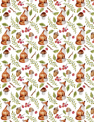 Store enrouleur avec renards, champignons et feuilles