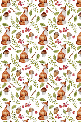 Store enrouleur avec renards, champignons et feuilles