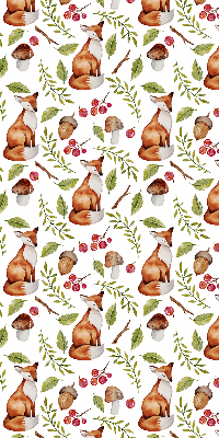 Store enrouleur avec renards, champignons et feuilles