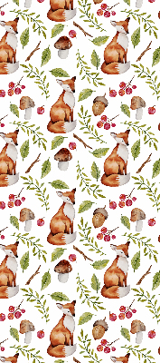 Store enrouleur avec renards, champignons et feuilles