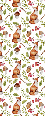Store enrouleur avec renards, champignons et feuilles