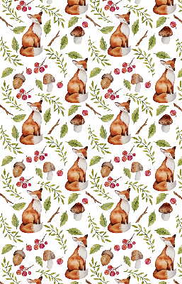 Store enrouleur avec renards, champignons et feuilles