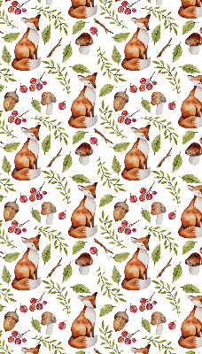 Store enrouleur avec renards, champignons et feuilles