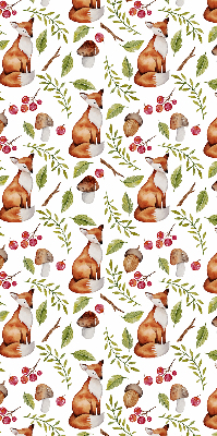 Store enrouleur avec renards, champignons et feuilles