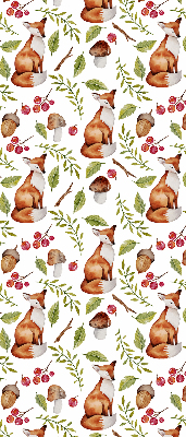 Store enrouleur avec renards, champignons et feuilles