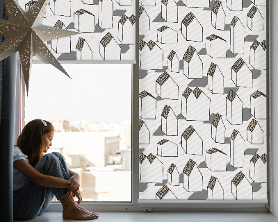 Maisons blanches pour store intérieur de fenêtre