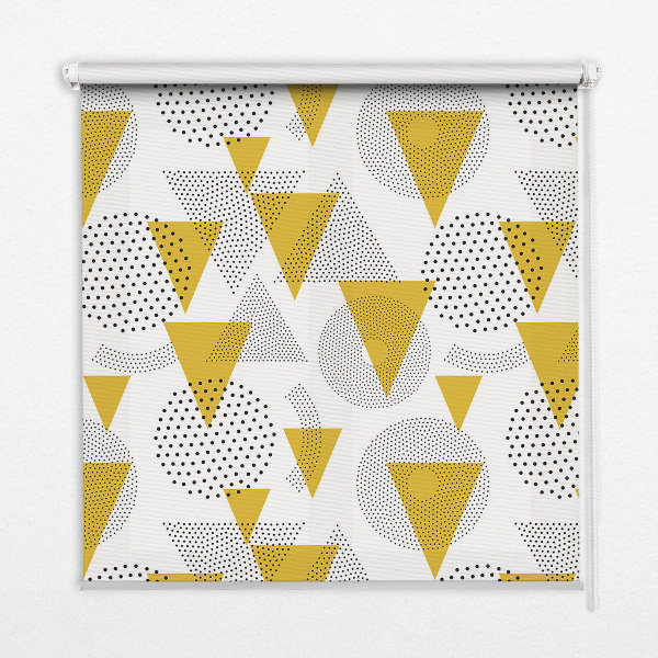 Store enrouleur avec motifs de triangles et de cercles composés de points