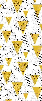 Store enrouleur avec motifs de triangles et de cercles composés de points