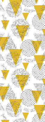 Store enrouleur avec motifs de triangles et de cercles composés de points