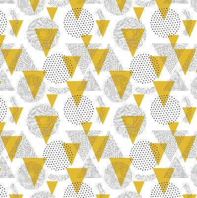 Store enrouleur avec motifs de triangles et de cercles composés de points