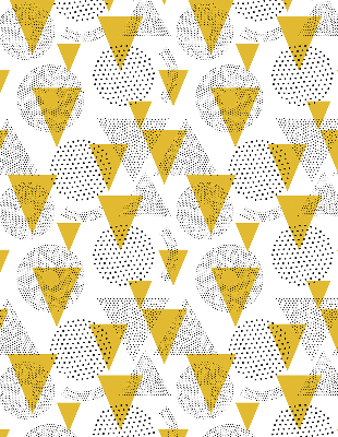 Store enrouleur avec motifs de triangles et de cercles composés de points