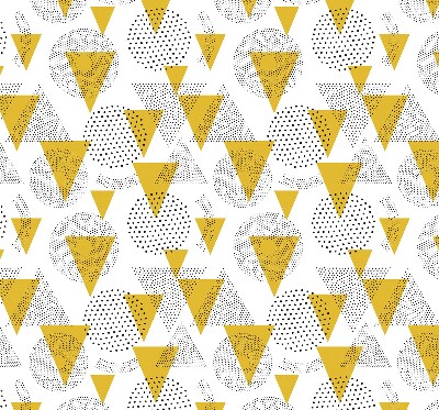 Store enrouleur avec motifs de triangles et de cercles composés de points