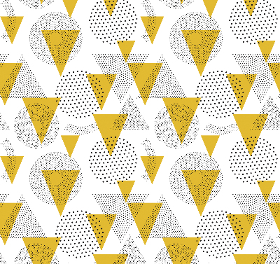 Store enrouleur avec motifs de triangles et de cercles composés de points