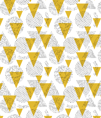 Store enrouleur avec motifs de triangles et de cercles composés de points