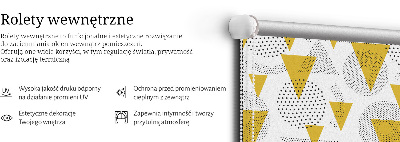 Store enrouleur avec motifs de triangles et de cercles composés de points