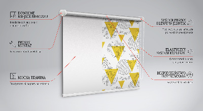 Store enrouleur avec motifs de triangles et de cercles composés de points