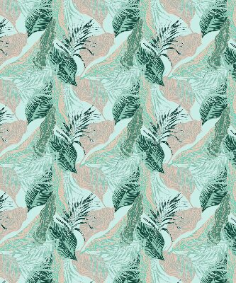 Store intérieur fenêtre avec feuilles tropicales
