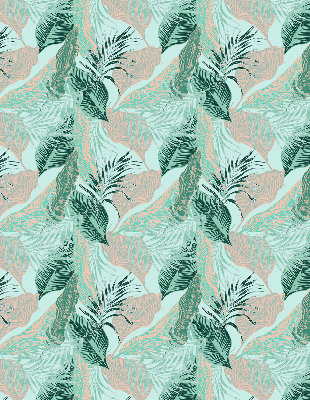 Store intérieur fenêtre avec feuilles tropicales