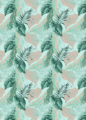 Store intérieur fenêtre avec feuilles tropicales