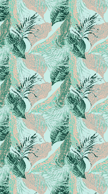 Store intérieur fenêtre avec feuilles tropicales