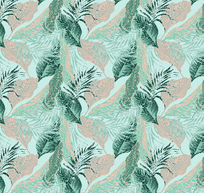 Store intérieur fenêtre avec feuilles tropicales