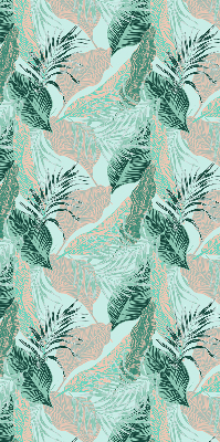 Store intérieur fenêtre avec feuilles tropicales