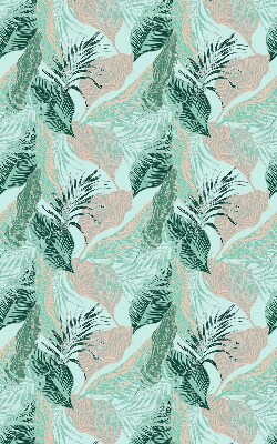 Store intérieur fenêtre avec feuilles tropicales