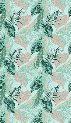 Store intérieur fenêtre avec feuilles tropicales