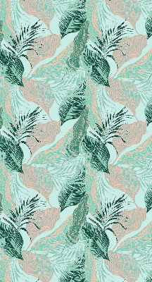 Store intérieur fenêtre avec feuilles tropicales