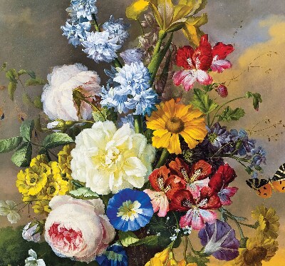 Store enrouleur de couleur bouquet de fleurs