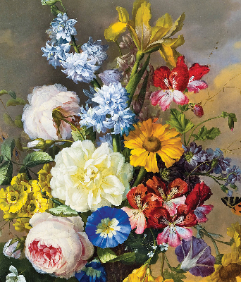 Store enrouleur de couleur bouquet de fleurs