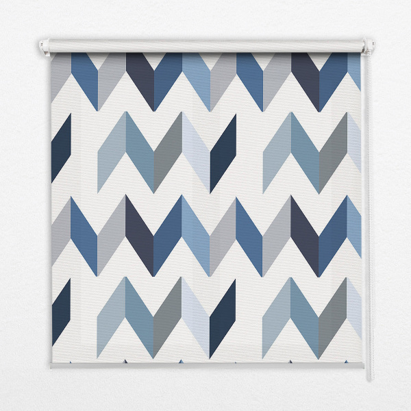 Store enrouleur à chevrons bleus