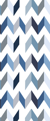 Store enrouleur à chevrons bleus