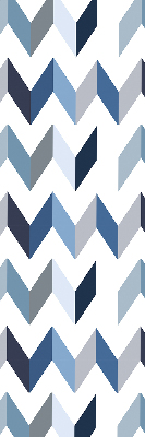 Store enrouleur à chevrons bleus