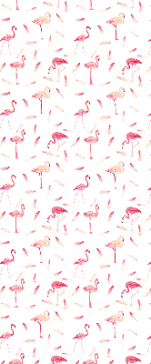 Store enrouleur les flamants roses et leurs plumes