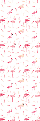 Store enrouleur les flamants roses et leurs plumes