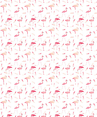 Store enrouleur les flamants roses et leurs plumes