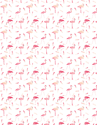 Store enrouleur les flamants roses et leurs plumes